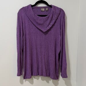 Chico's Lavender Cowl Neck Sweater- Chicos Size 3